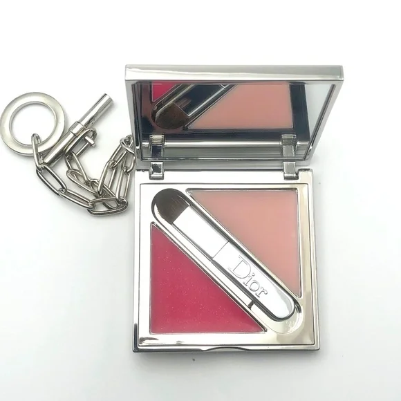 DIOR Bag Charm Jeweled Case Cristal Shine Pink Lip Gloss Duo NEW - Picture 3 of 5
